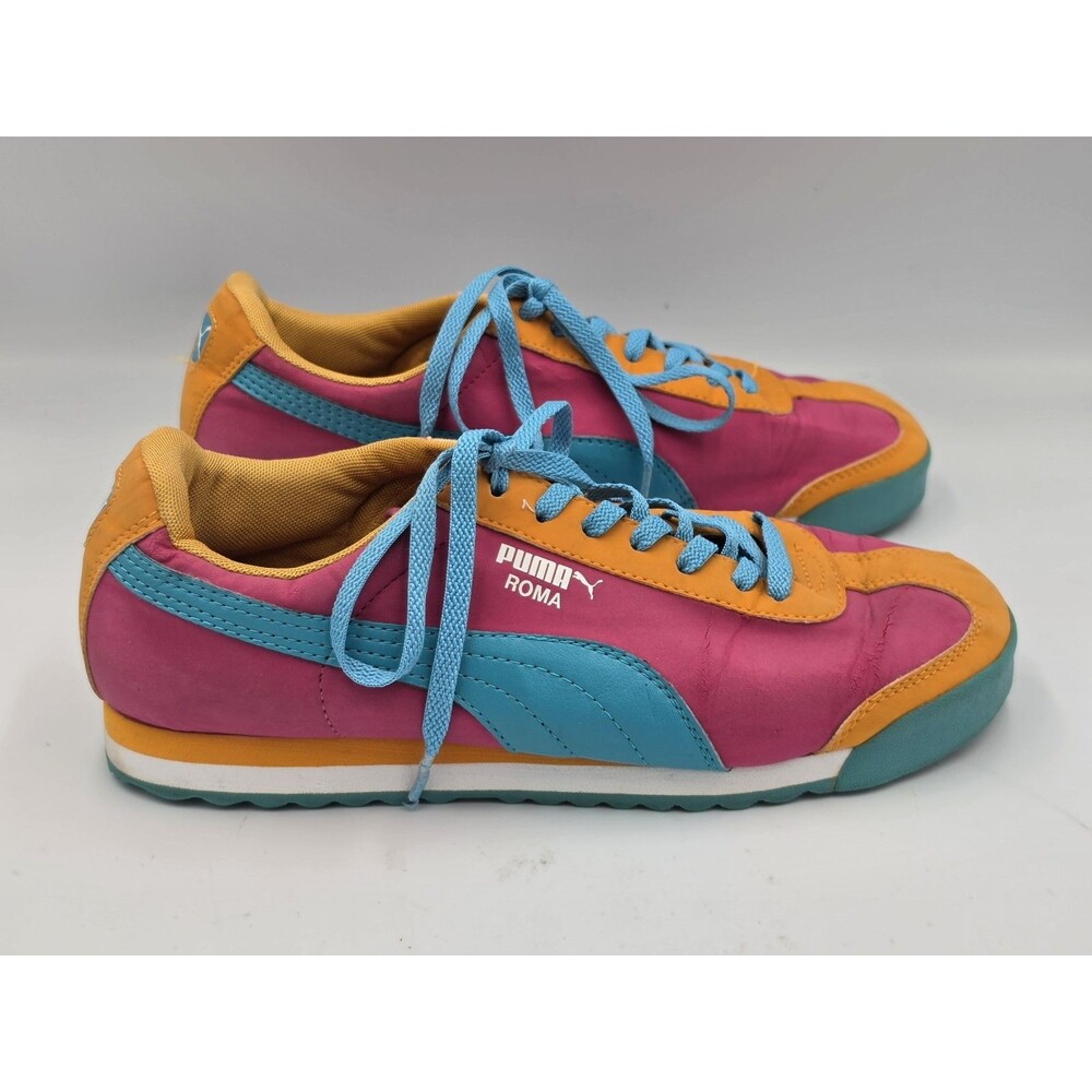 Puma Roma Sl Nbk Multi Color Casuql Orange Pink Blue Shoes Womens Size 7